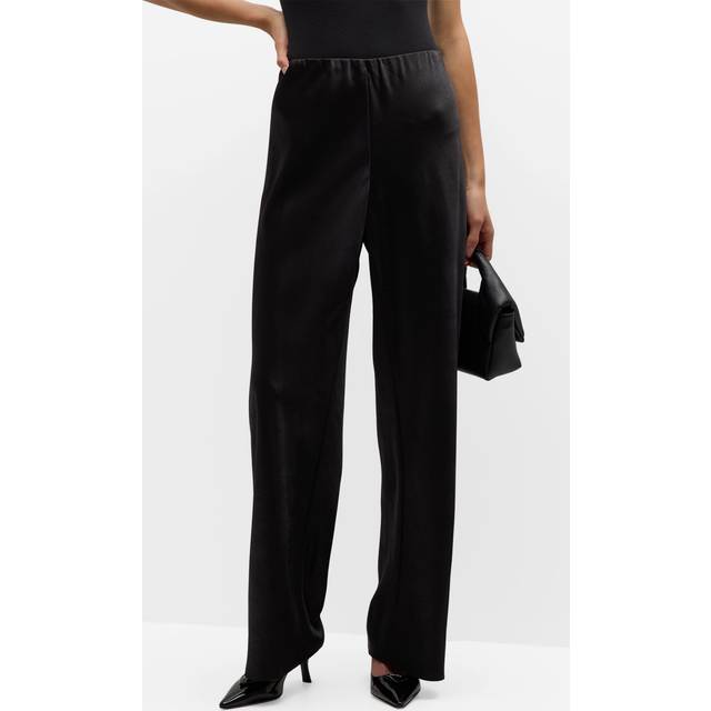 Fluid Bias-Cut Crushed Satin Pants - BONA - Medium