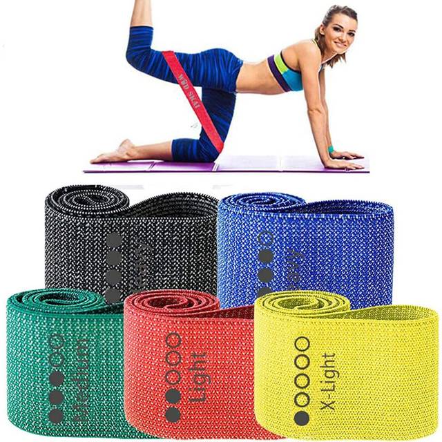 Resistance Exercise Fabric Bands, Non-Slip Booty Workout Bands for Legs & Butt and Glutes, 5 Levels Fitness Training Bands