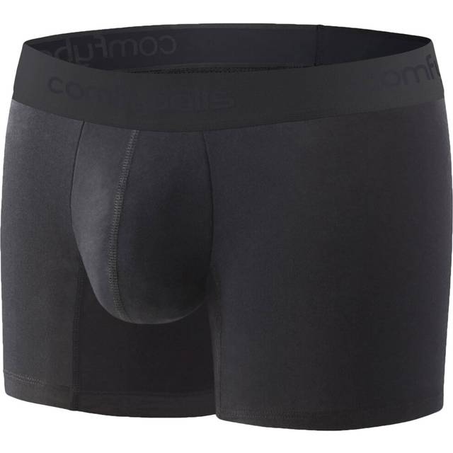 (3XL, Black No Show) Comfyballs Mens Long Cotton Ultimate Comfort Super Soft Boxer Shorts Briefs
