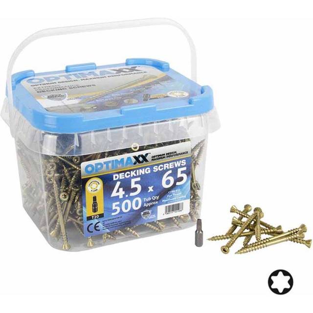 Optimaxx PZ Countersunk Double Reinforced Decking Screw - 4.5 x 65mm - Pack of 500