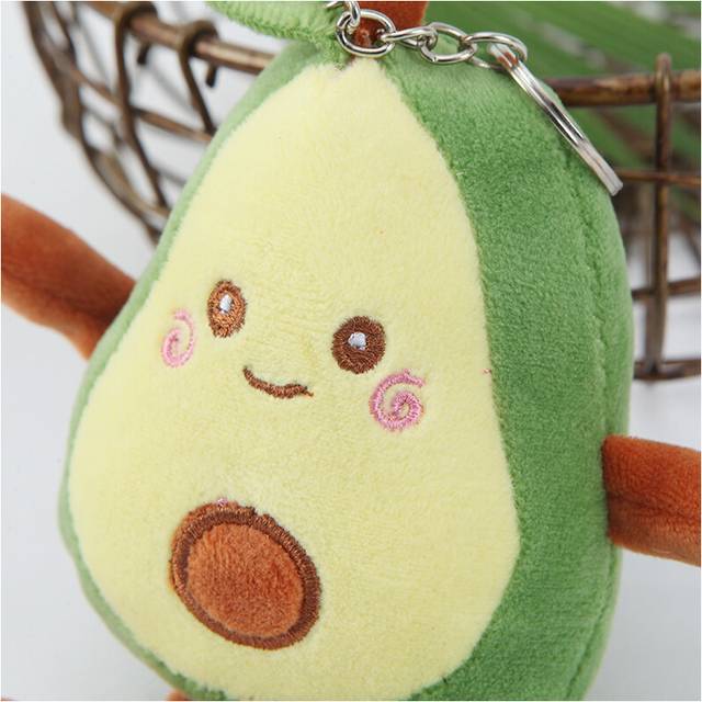 Cute Avocado Plush Toy Cartoon Fruit Doll Stuffed Toy Delicate Gift Key Pendant