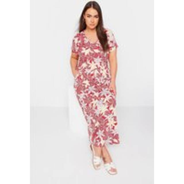 Yours Curve Red Floral Print Maxi Dress, Women's Curve & Plus Size, Yours - 38-40