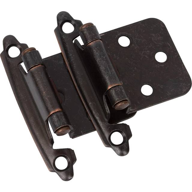 DecoBasics Oil Rubbed Bronze Cabinet Hinges for Kitchen Cabinets (25 Pair -50 Pcs) -1/2 Overlay (Variable) -Self Closing Kitchen Cabinet Hinges Flush