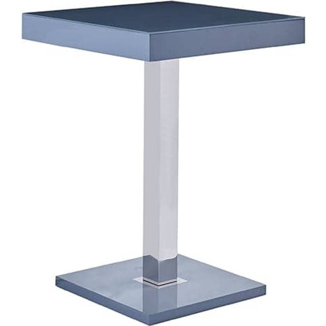 Topaz High Gloss Bar Table In Grey With White Glass Top