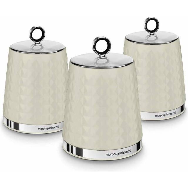 Morphy Richards Dimensions Set of 3 Canisters Ivory Cream