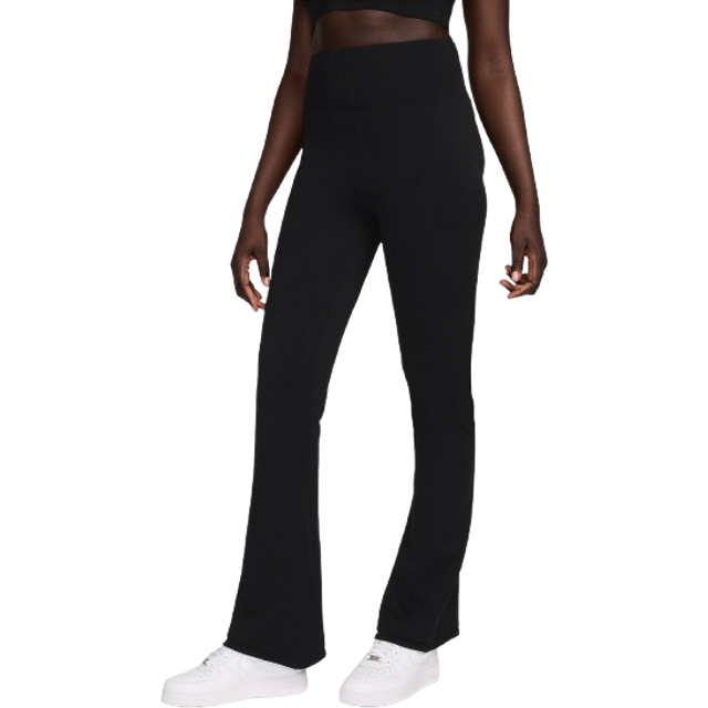 High-Waisted Flared Trousers Black (L)