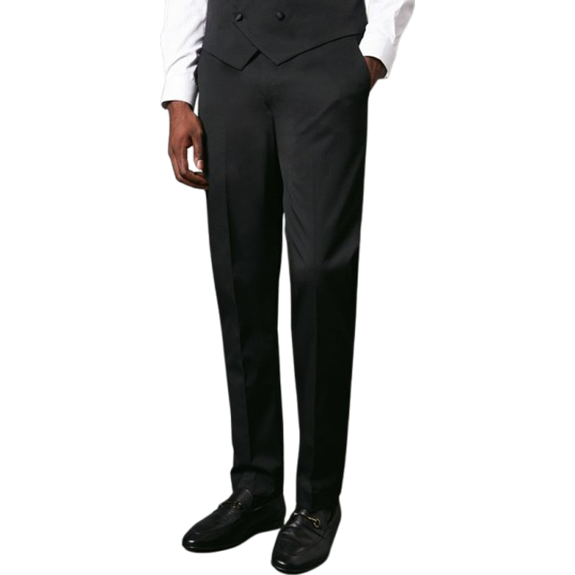 Mens Black Slim Fit Tuxedo Suit Trouser - 32S