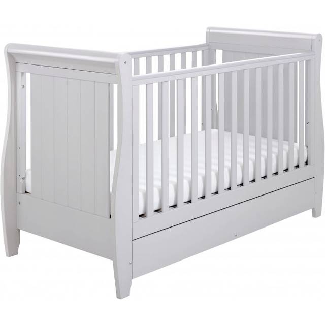 Babymore Stella Drop Side Cot Bed White, White