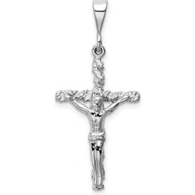 14K White Gold Crucifix Charm