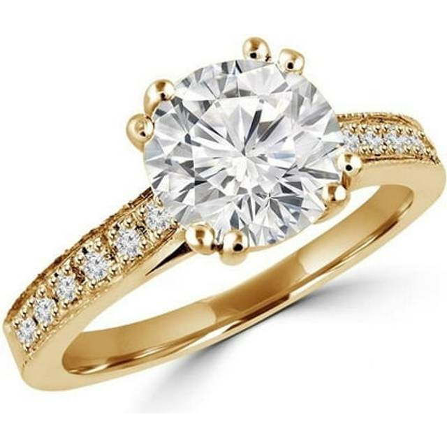 Majesty Diamonds MD160249 0.87 CTW Round Brilliant Diamond Multi Stone Engagement Ring in 14K