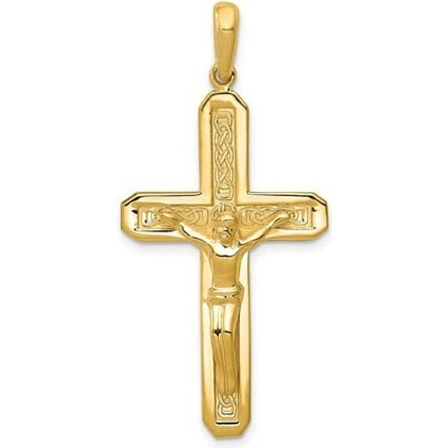 14K Yellow Gold Polished Crucifix Pendant