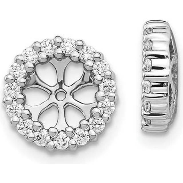 14K White Gold Diamond Earrings Jackets
