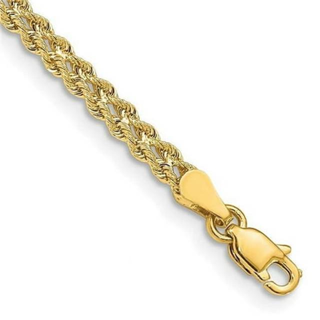 14K Yellow Gold 3 mm Wide Double Strand Rope 7 in. Bracelet