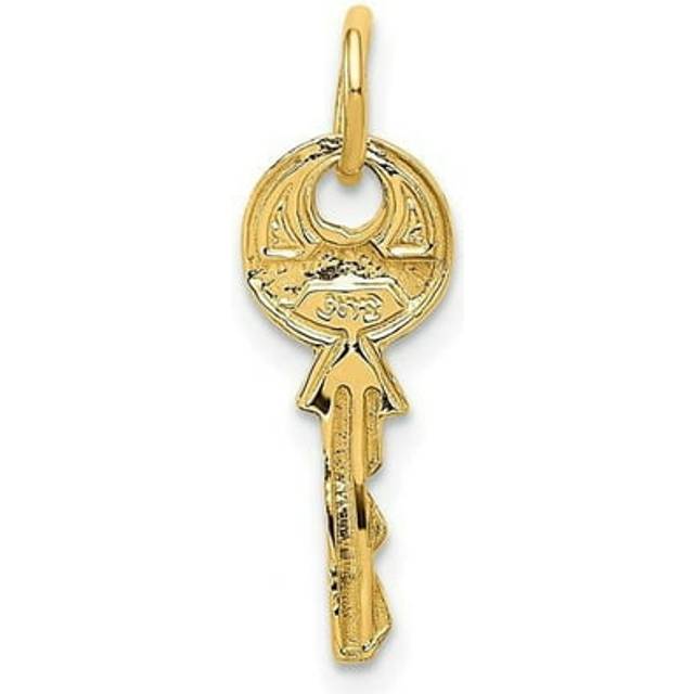 14K Yellow Gold Polished 3D Rounded Top Key Charm