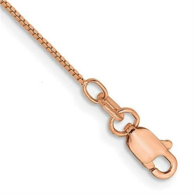 14K Rose Gold 10 in. 0.70 mm Box Chain Anklet