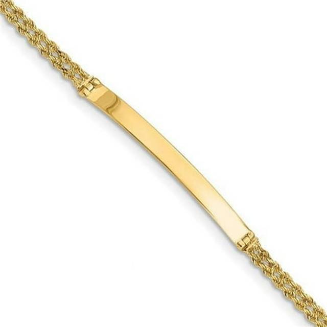 14K Yellow Gold Two Strand Rope ID 7 in. Bracelet