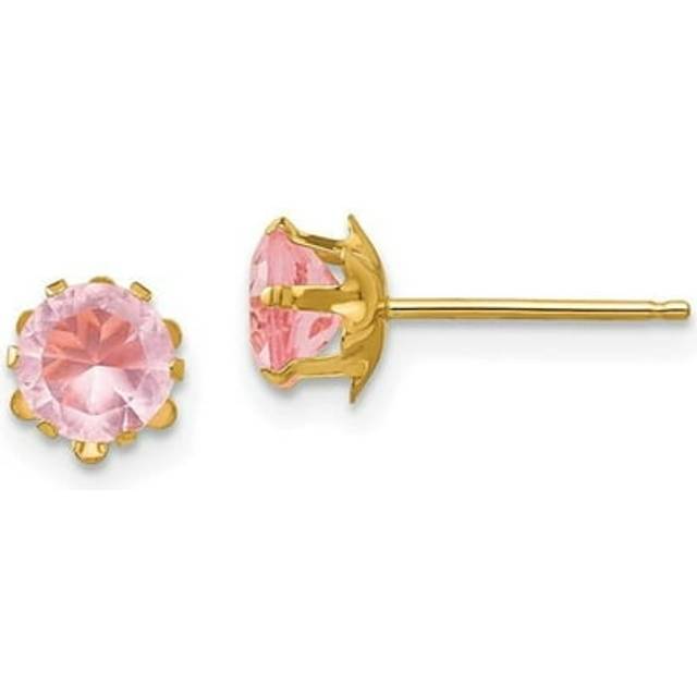 14K Yellow Gold Madi K 5 mm Synthetic October Earrings