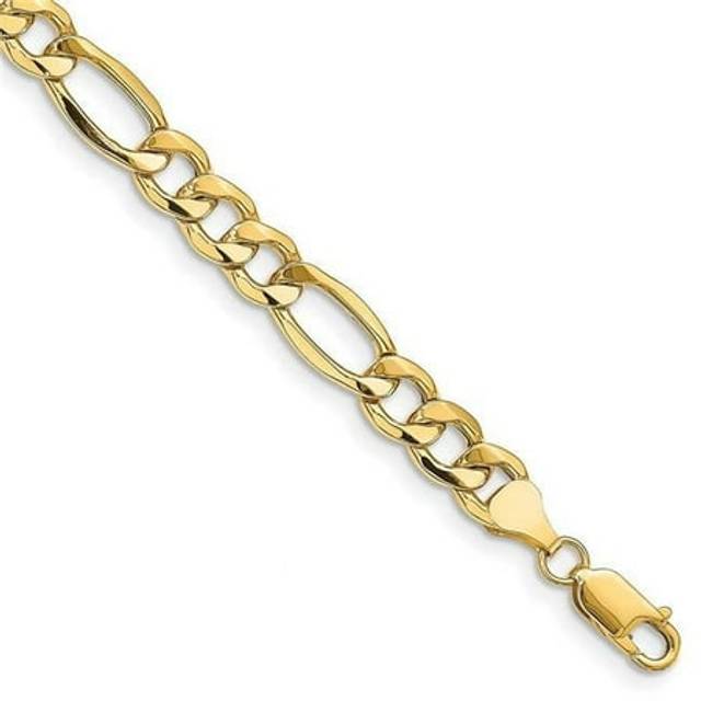 14K Yellow Gold 8.5 mm Semi-Solid Figaro Chain 8 in. Bracelet