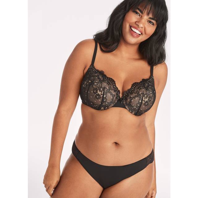 Maidenform womens Love the Lift Push Up  in Demi Dm9900 bras  BlackBody Beige Lace  38B US