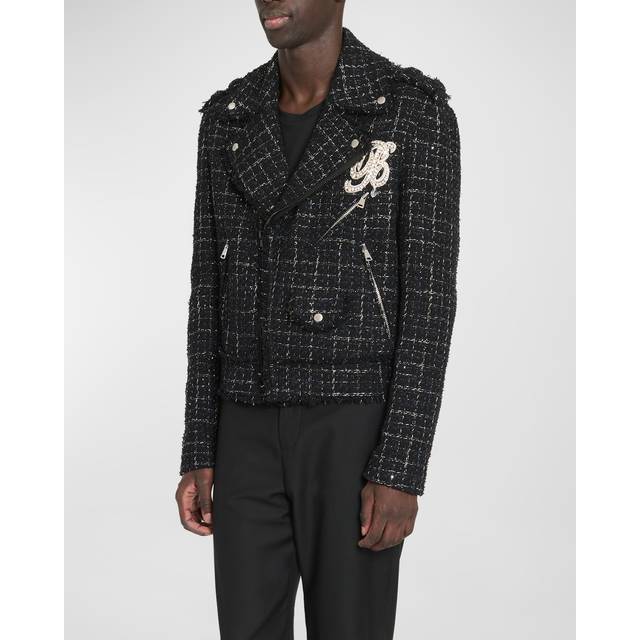 Balmain, Jacka, Herr, M, Bomull, Jacka med logotyp - black (M)