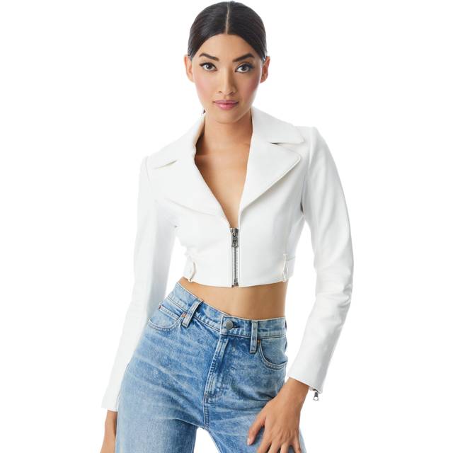 Yardley Vegan-Leather Cropped Jacket - OFF WHITE - Medium