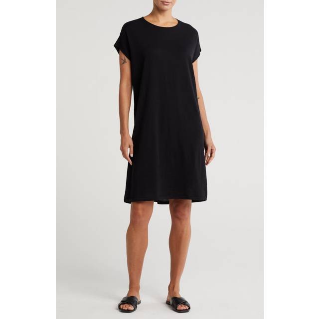 EILEEN FISHER Crewneck Wool Shift Dress