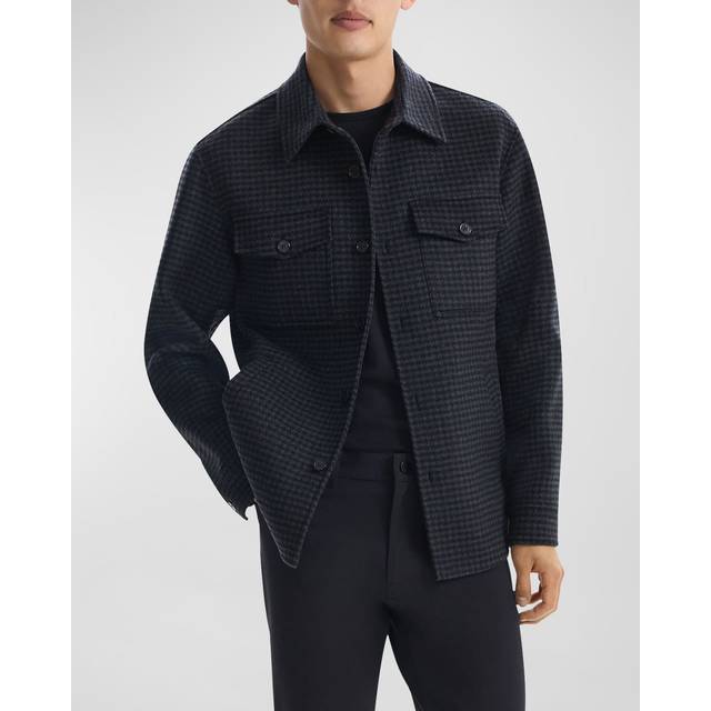 Theory Houndstooth Shirt Jacket in Black - Black. Size S (also in ). (S)