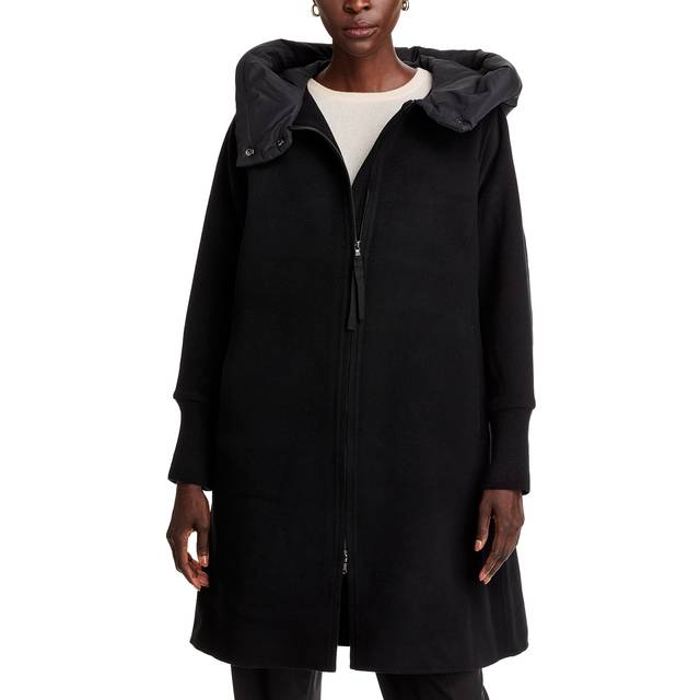 Selena Hooded Double-Face Wool Coat - BLACK - Small