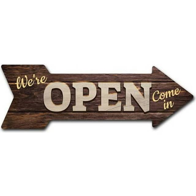SignMission D-A-12-999695 12 x 36 in. Indoor & Outdoor Decor Direction Sticker Vinyl Wall Decals - Open 2 - 24 in.