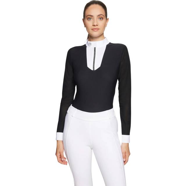 Women's long sleeve competition polo Samshield Faustine Boreal - Noir