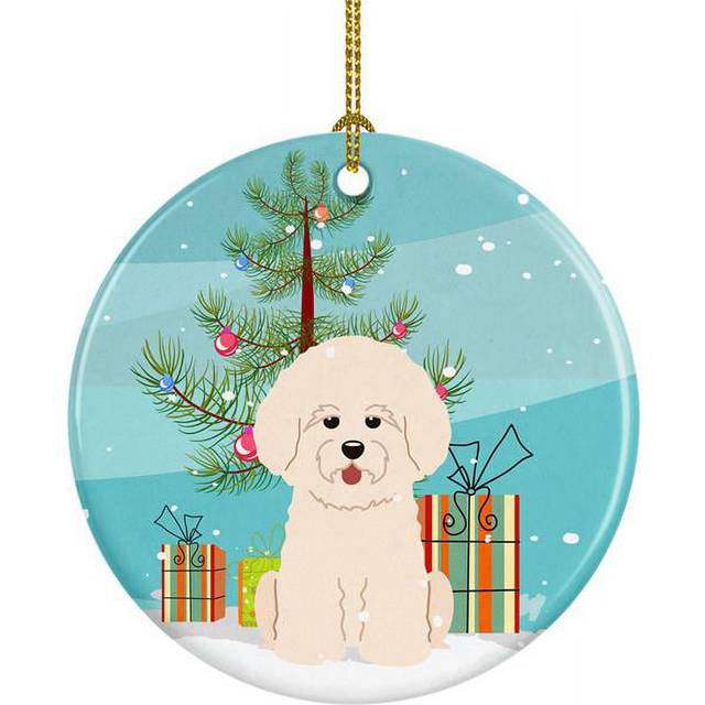 Caroline's Treasures Merry Christmas Tree Bichon Frise Ceramic Ornament