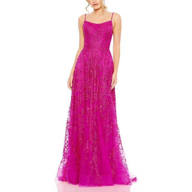 Mac Duggal Floral Applique Cami A Line Gown