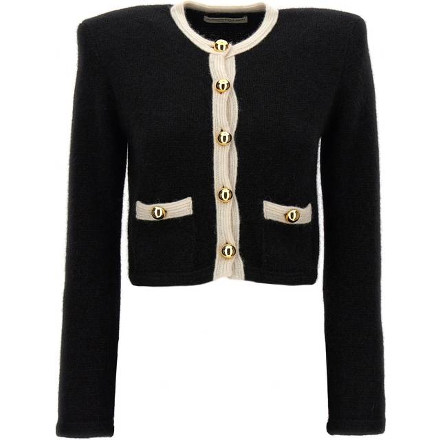 Alessandra Rich-Alpaca Cropped Cardigan Maglioni Nero-Donna - Black - 44IT