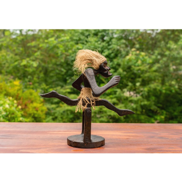 G6 Collection Handmade Wooden Primitive Hurdler Tribal Funny Statue Sculpture Tiki Bar Handcrafted Unique Gift Home Decor Accent Figurine De
