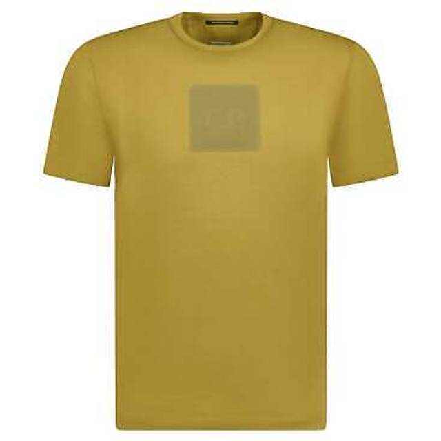 CP Company Men's Rubber Logo T-Shirt Cumin - Brown - Size: Regular/36