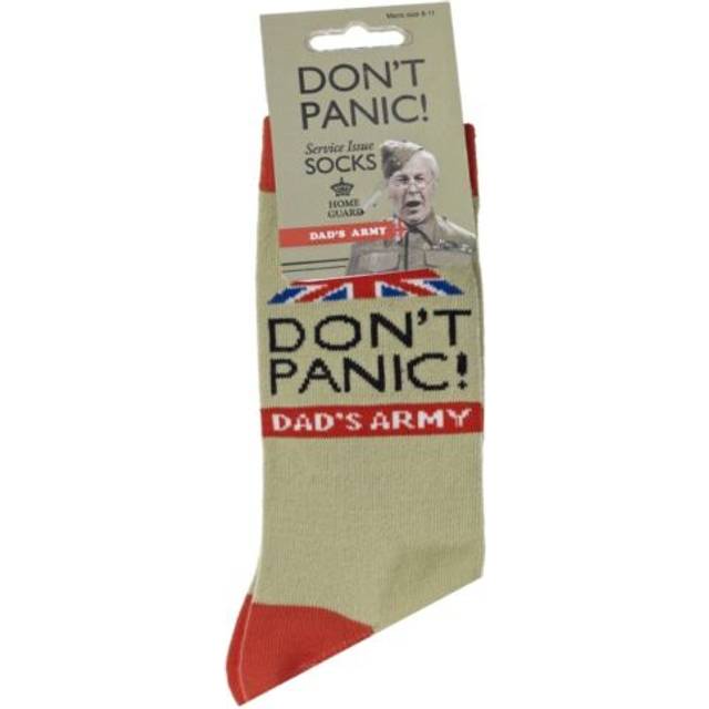 Official dad's army don't panic socks mens size 8-12 birthday christmas gifts