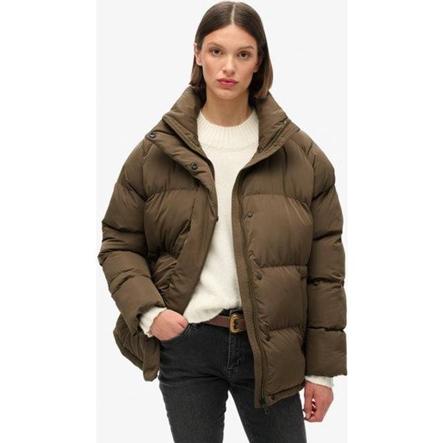 Superdry Midi Length Padded Jacket - Brown, Brown, Size 6, Women