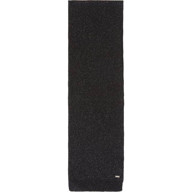 Armani Exchange, Accessoarer, Dam, ONE Size, Kashmir, Sjal i kashmir med ribbad struktur och logotyp - black (ONE SIZE)