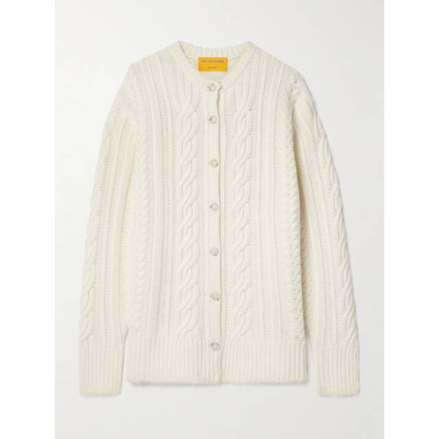 Guest in Residence Gray Rossella Cable Cardigan - CHA Charcoal - S