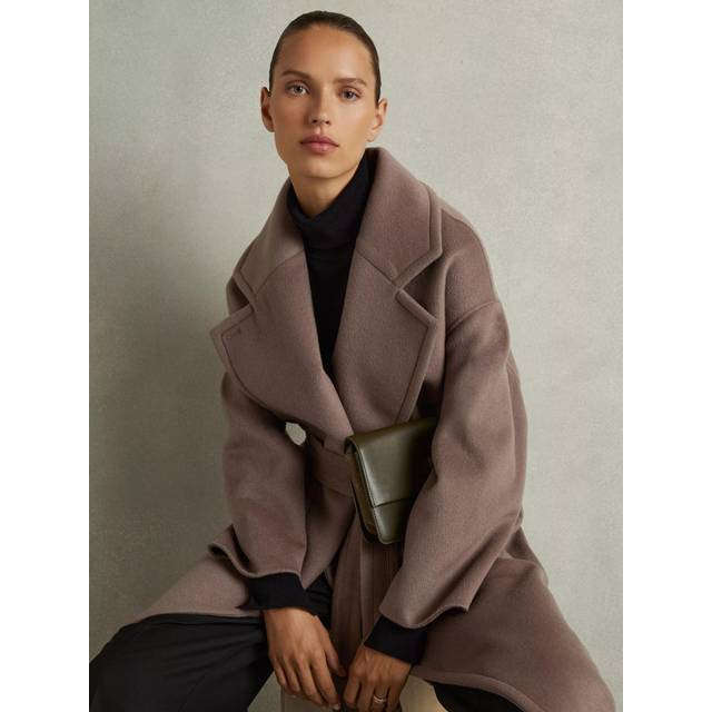 Bridget Belted Coat - MINK NEUTRAL - Beginning with men's tailoring in 1970's London, Reiss' design philosophy has endured for over five decades, maintaining the distinctive tailoring, sharp cuts, and contemporary prints it has become famous for to create investment pieces destined to stay in your wardrobe for seasons to come.