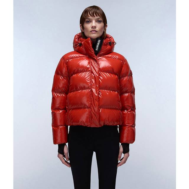 Napapijri, Jacka, Dam, S, Polyester, Justerbar huva puffjacka - orange (S)