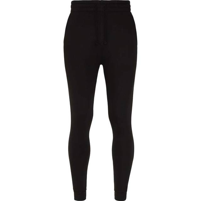 (S, Jet Black) Awdis Unisex Adult Tapered Plain Jogging Bottoms
