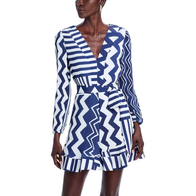 Milly Liv Pleated Satin Mini Dress