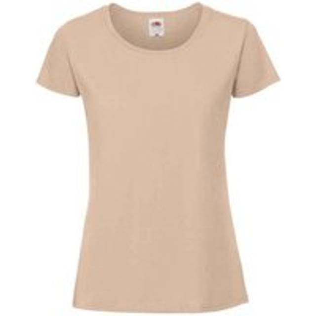 (S, Desert Sand) Fruit Of The Loom Womens/Ladies Iconic Ringspun Cotton T-Shirt