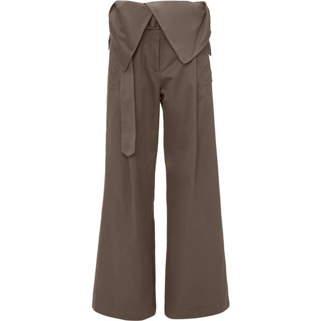 JW Anderson - fold-over trench trousers - women - Cotton - 8 - Brown