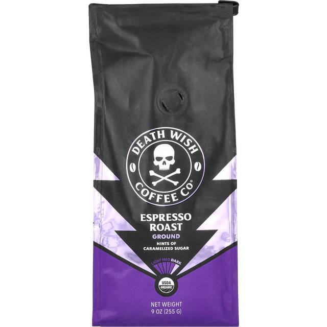 Death Wish Coffee Organic Ground Coffee Espresso Roast 9 oz