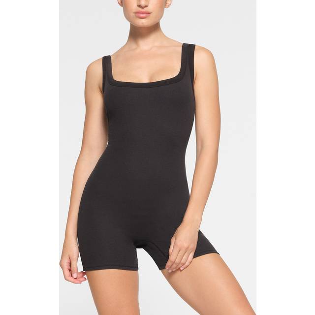 SKIMS Onesie (Bodysuit) | Black | 2XS | Cotton Rib - Soot