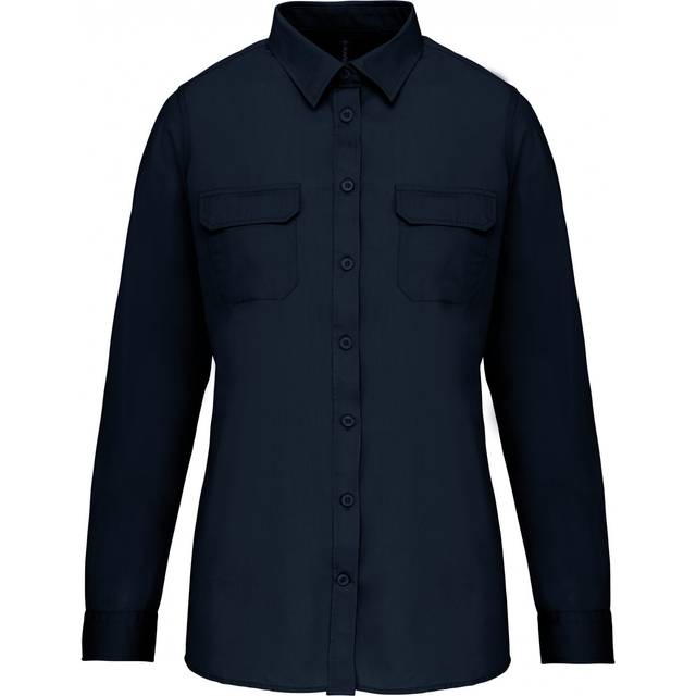 Women's long sleeve shirt Kariban Safari - Bleu