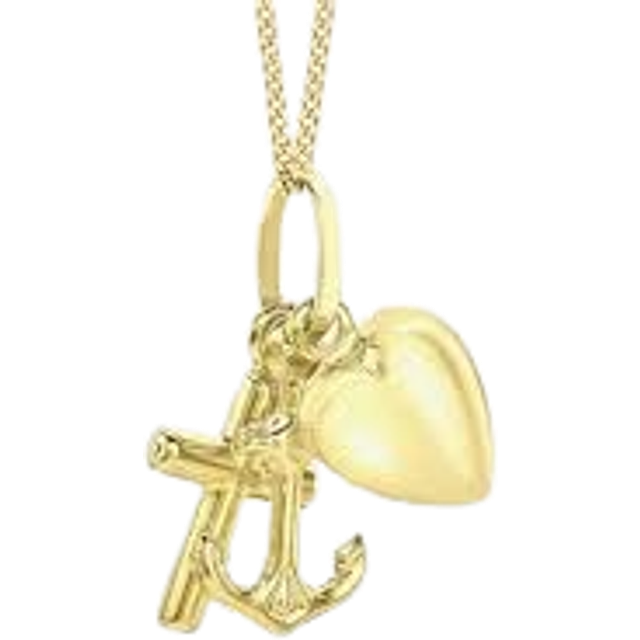 9ct Yellow Gold Faith, Hope & Love Necklace 1.61.0523