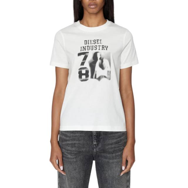 Diesel t-reg-e6 womens t shirts crew neck short sleeve casual summer cotton tee